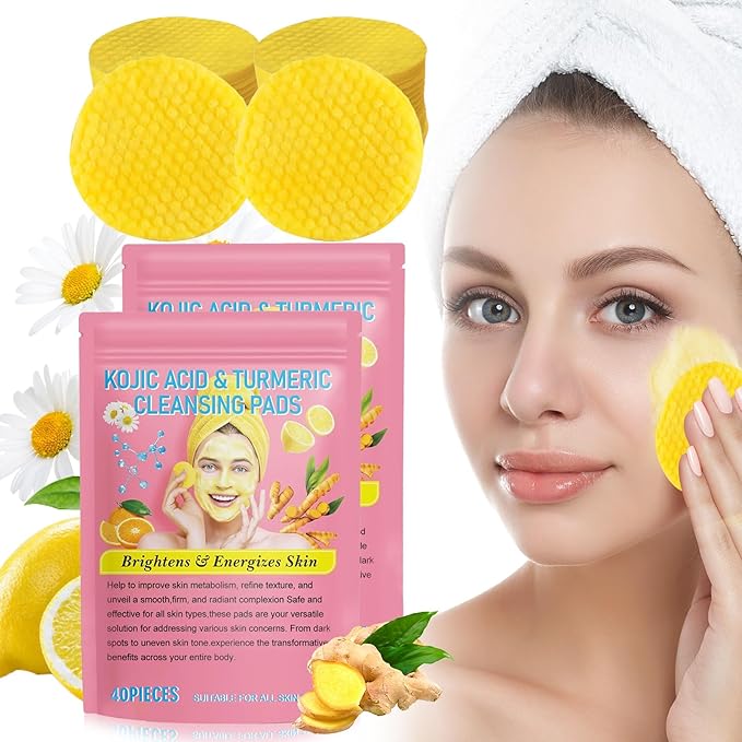 Turmeric & Kojic Acid Cleansing Pads – Brighten Skin Naturally