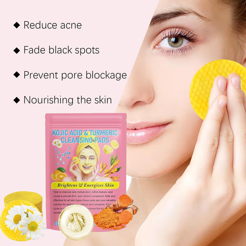 Turmeric & Kojic Acid Cleansing Pads – Brighten Skin Naturally